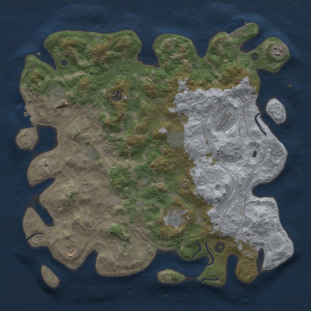 Rust Map: Procedural Map, Size: 4250, Seed: 4878791, 19 Monuments