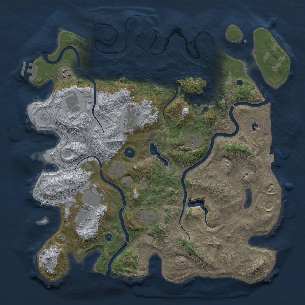 Rust Map: Procedural Map, Size: 4250, Seed: 4069072, 15 Monuments
