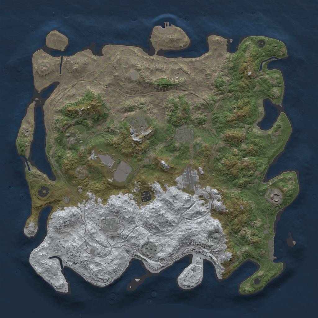 Rust Map: Procedural Map, Size: 4250, Seed: 2576686, 18 Monuments