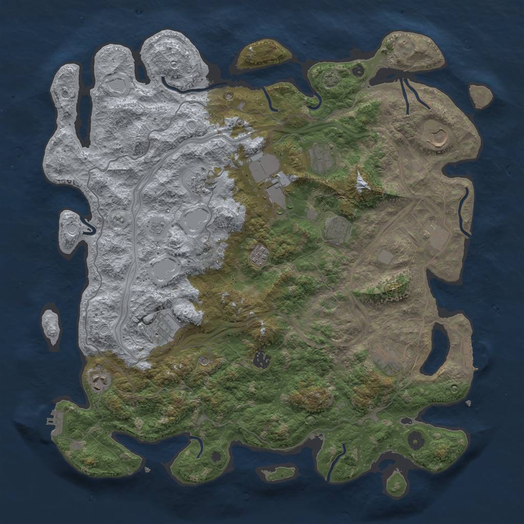 Rust Map: Procedural Map, Size: 4500, Seed: 473483, 19 Monuments