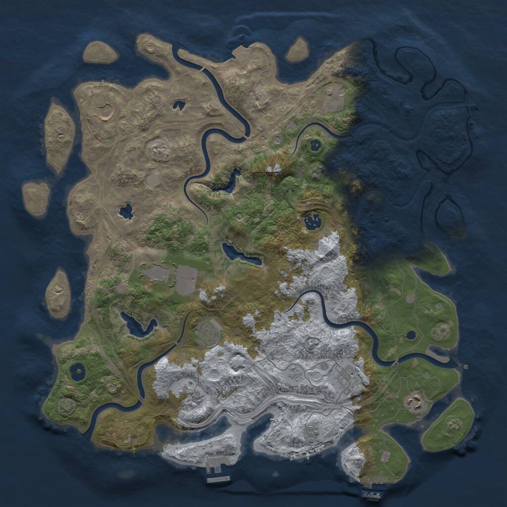 Rust Map: Procedural Map, Size: 4500, Seed: 3186853, 15 Monuments