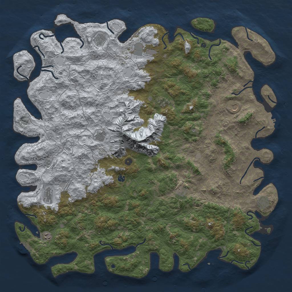 Rust Map: Procedural Map, Size: 6000, Seed: 31249273, 20 Monuments