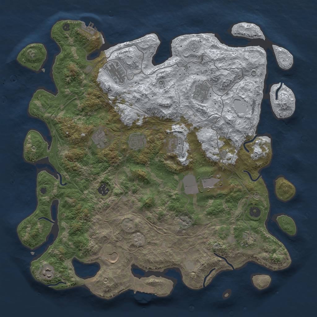 Rust Map: Procedural Map, Size: 4250, Seed: 3811456, 20 Monuments