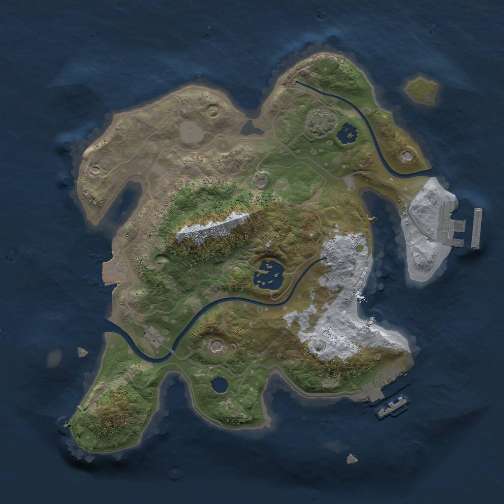 Rust Map: Procedural Map, Size: 2500, Seed: 1101437808, 6 Monuments