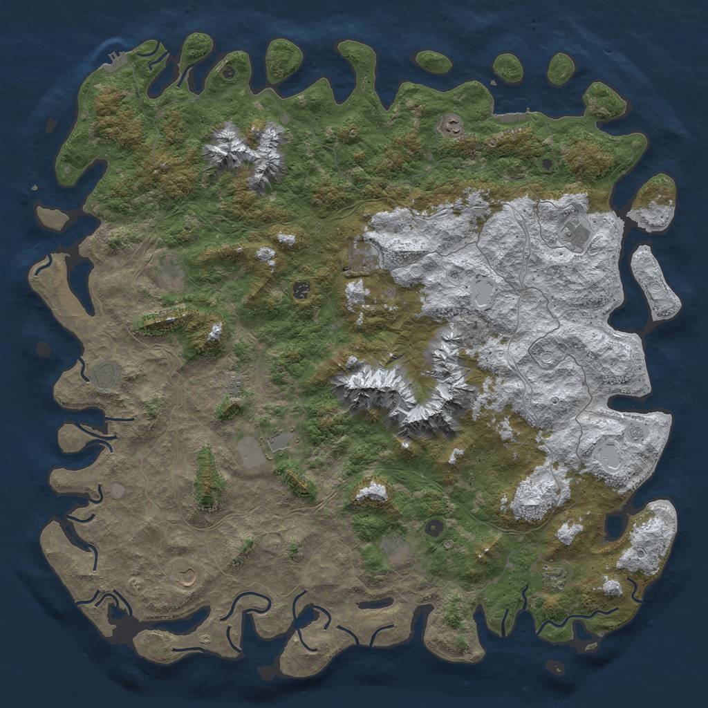 Rust Map: Procedural Map, Size: 6000, Seed: 765586, 20 Monuments