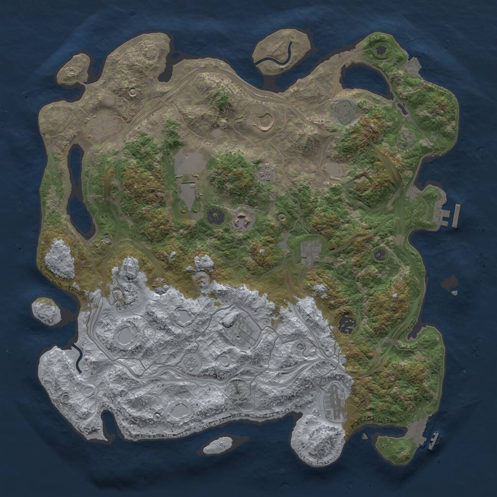 Rust Map: Procedural Map, Size: 4250, Seed: 2851372, 17 Monuments