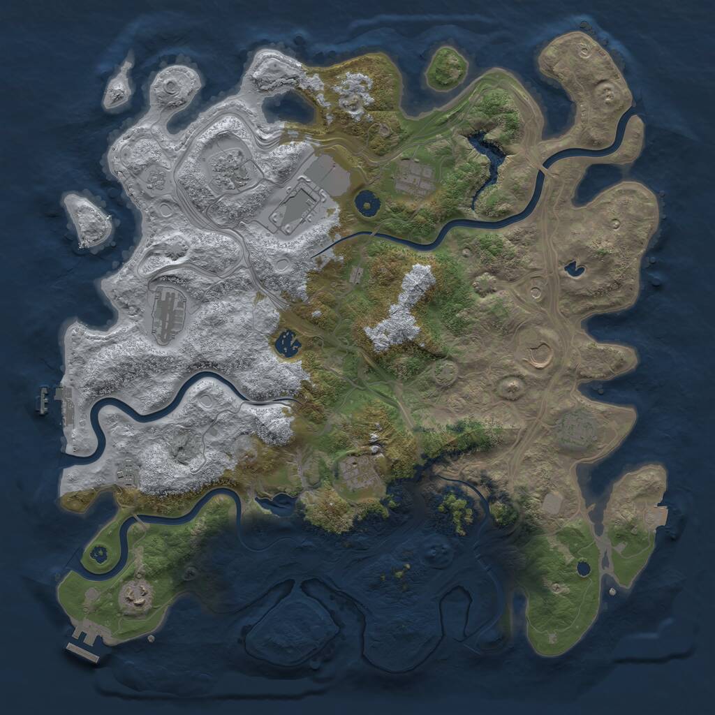 Rust Map: Procedural Map, Size: 4250, Seed: 2292515, 16 Monuments