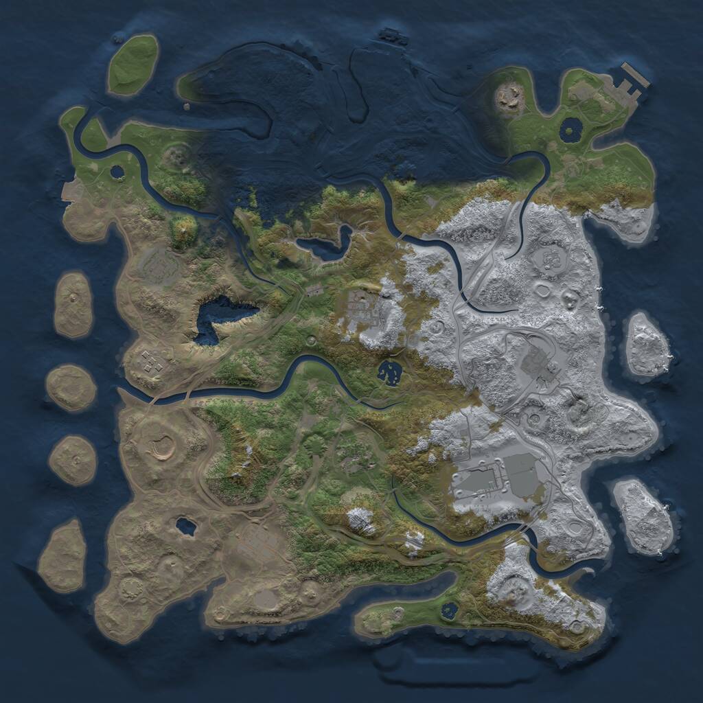 Rust Map: Procedural Map, Size: 4250, Seed: 1643129, 16 Monuments