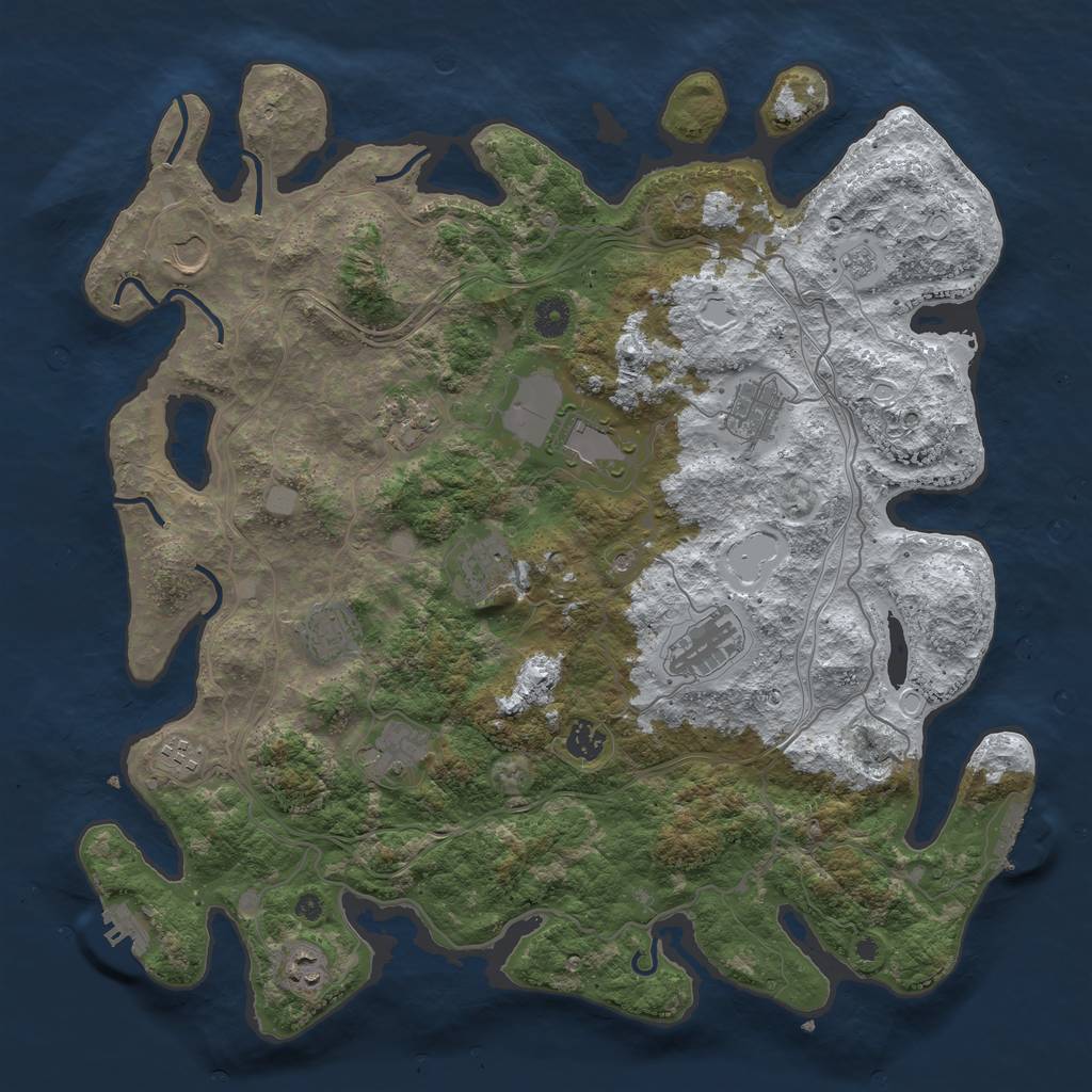 Rust Map: Procedural Map, Size: 4250, Seed: 4452368, 20 Monuments