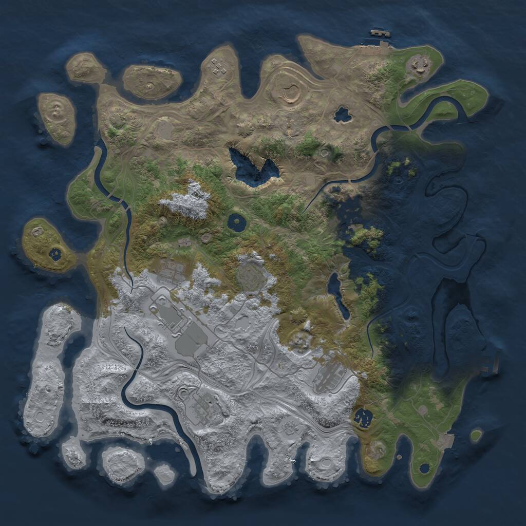 Rust Map: Procedural Map, Size: 4250, Seed: 4727303, 16 Monuments