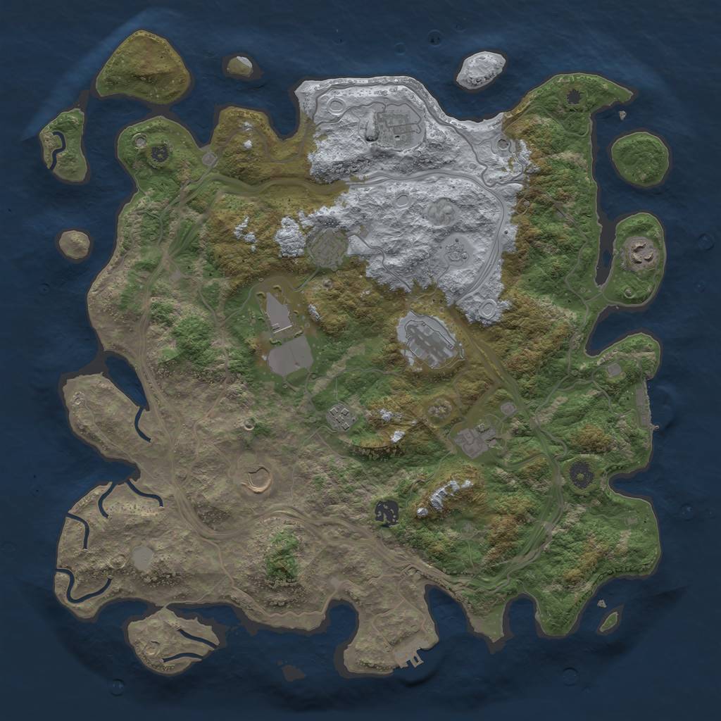 Rust Map: Procedural Map, Size: 4250, Seed: 2061017, 18 Monuments