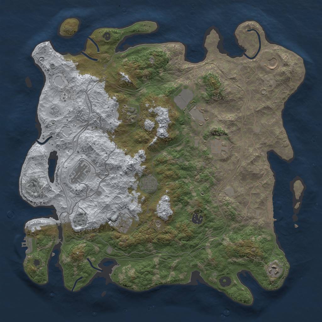 Rust Map: Procedural Map, Size: 4250, Seed: 5729005, 19 Monuments