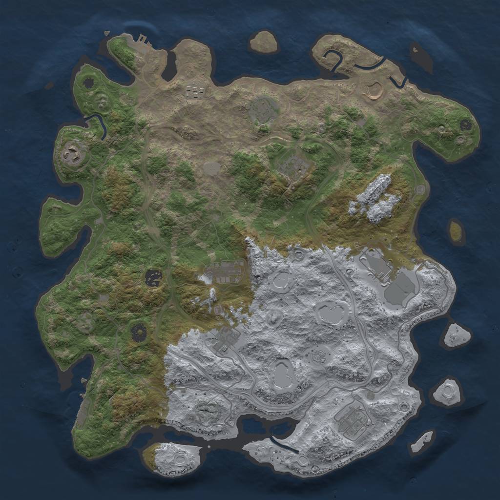 Rust Map: Procedural Map, Size: 4250, Seed: 488953, 19 Monuments