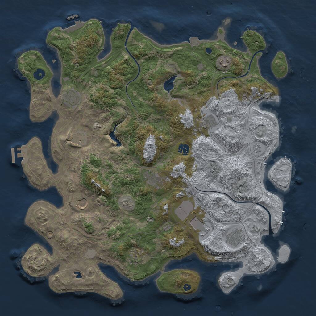 Rust Map: Procedural Map, Size: 4250, Seed: 716129, 17 Monuments