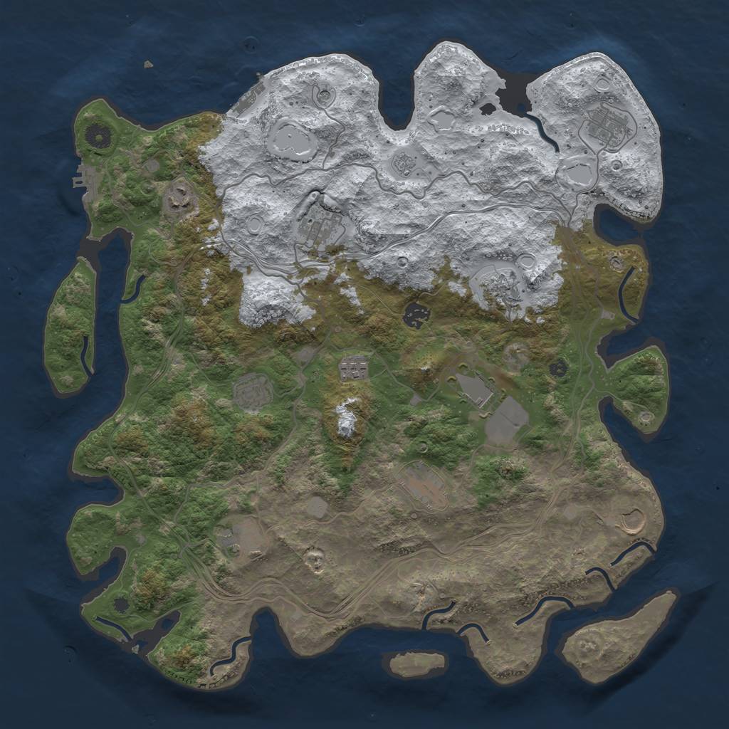 Rust Map: Procedural Map, Size: 4250, Seed: 1815206, 20 Monuments