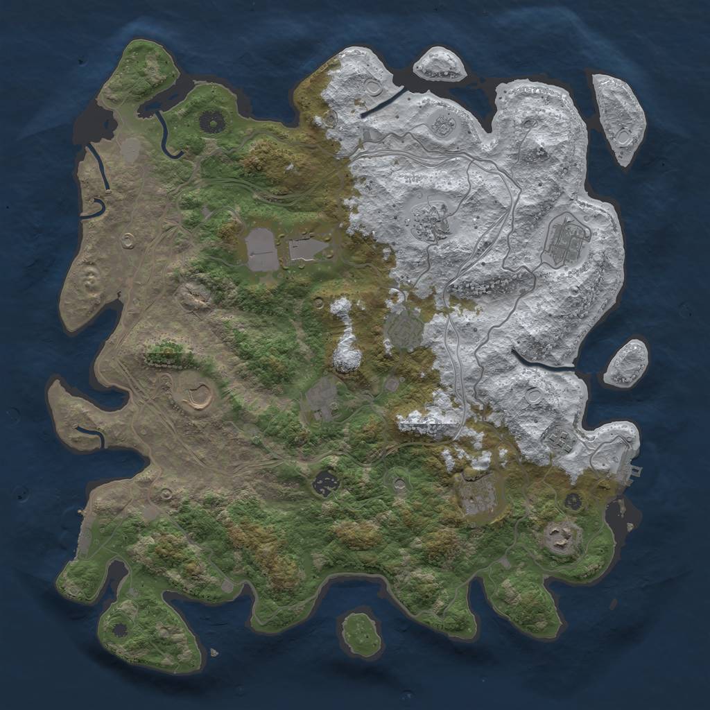 Rust Map: Procedural Map, Size: 4250, Seed: 4888879, 19 Monuments