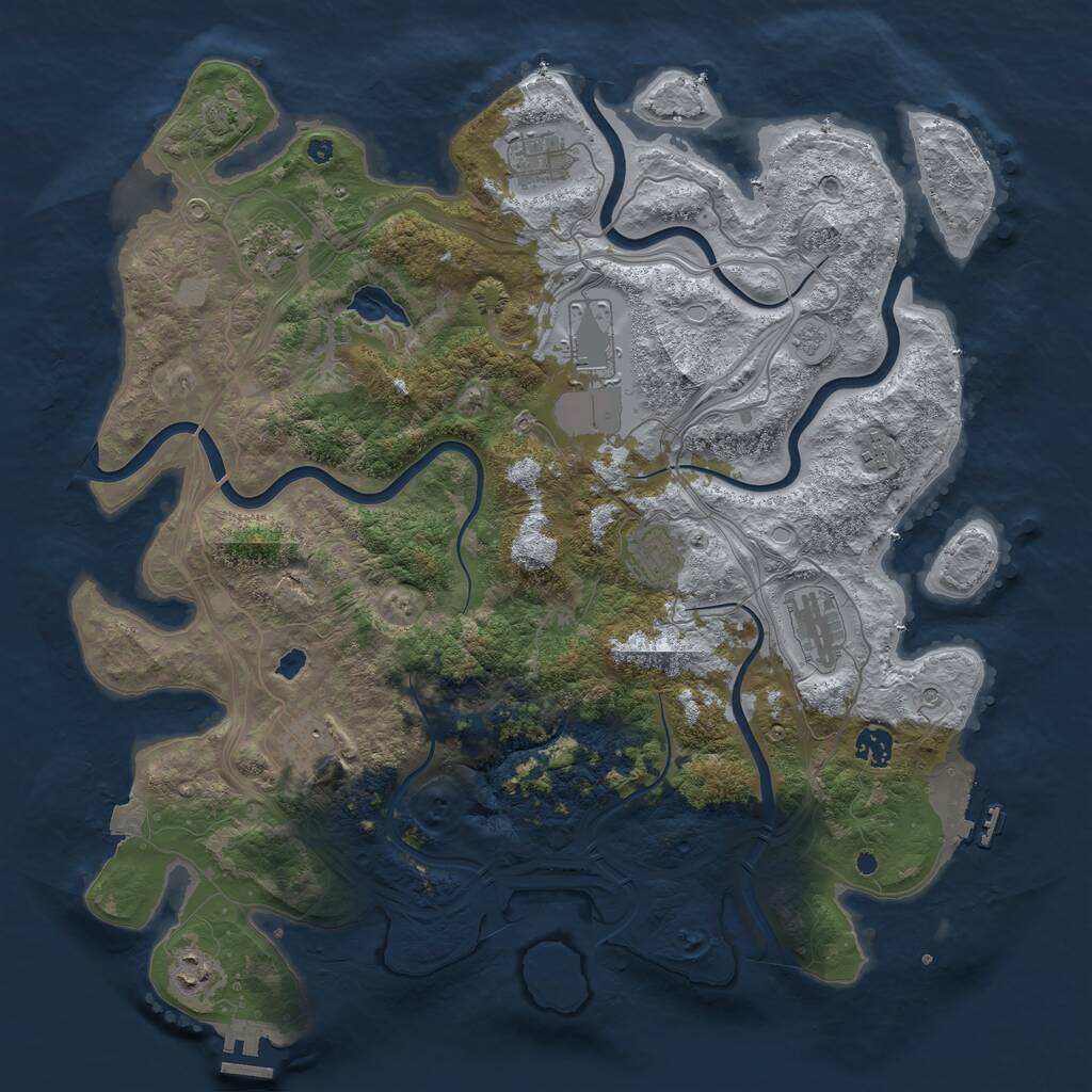 Rust Map: Procedural Map, Size: 4250, Seed: 4888879, 15 Monuments