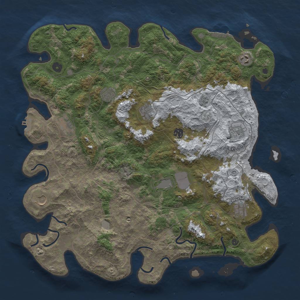 Rust Map: Procedural Map, Size: 4500, Seed: 1879027, 18 Monuments