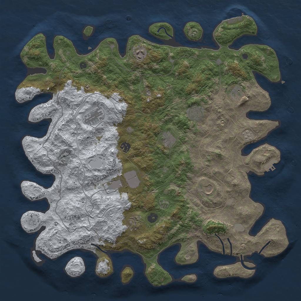 Rust Map: Procedural Map, Size: 4500, Seed: 1779316, 19 Monuments
