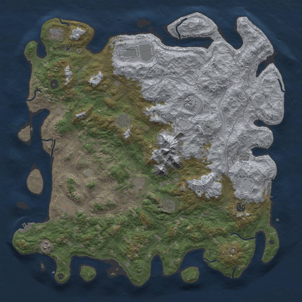 Rust Map: Procedural Map, Size: 5000, Seed: 98720939, 19 Monuments