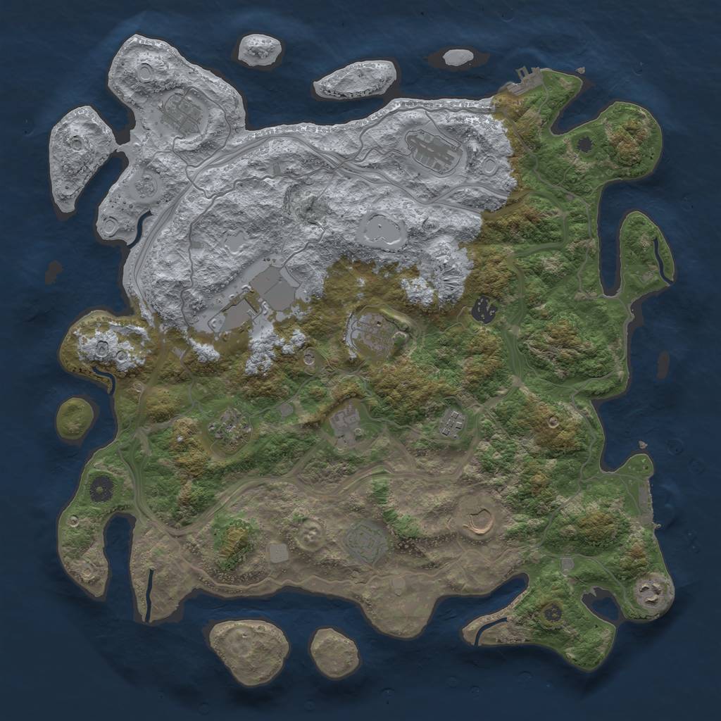 Rust Map: Procedural Map, Size: 4250, Seed: 2470040, 20 Monuments