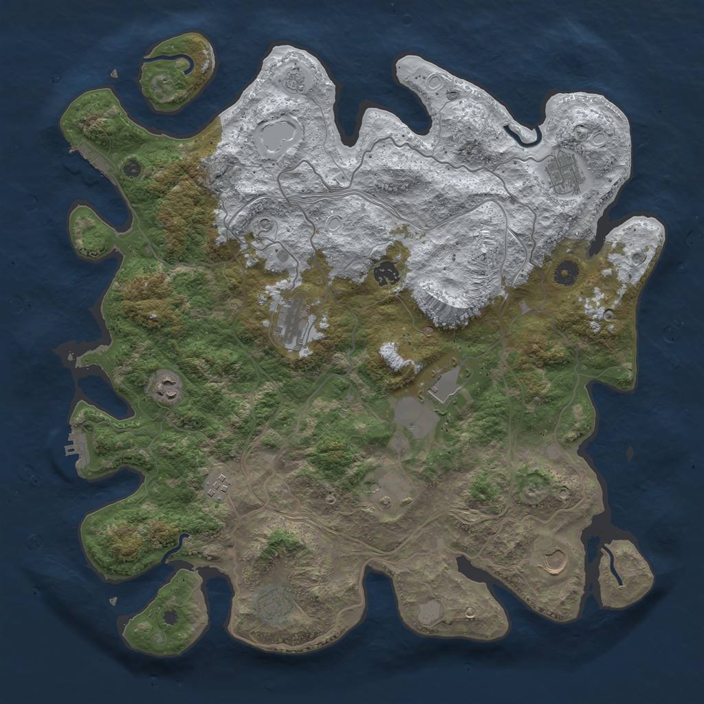 Rust Map: Procedural Map, Size: 4250, Seed: 5481629, 18 Monuments