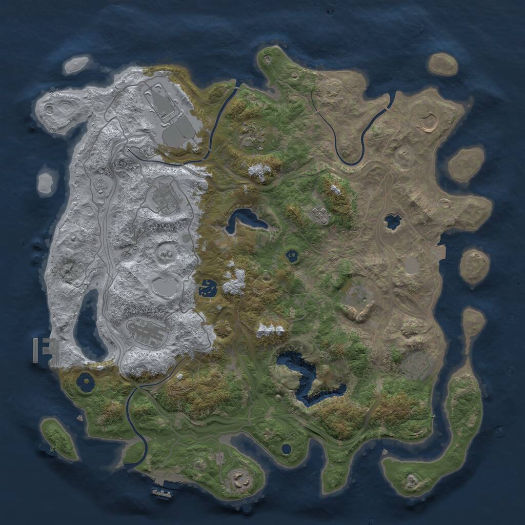 Rust Map: Procedural Map, Size: 4250, Seed: 2965792, 16 Monuments
