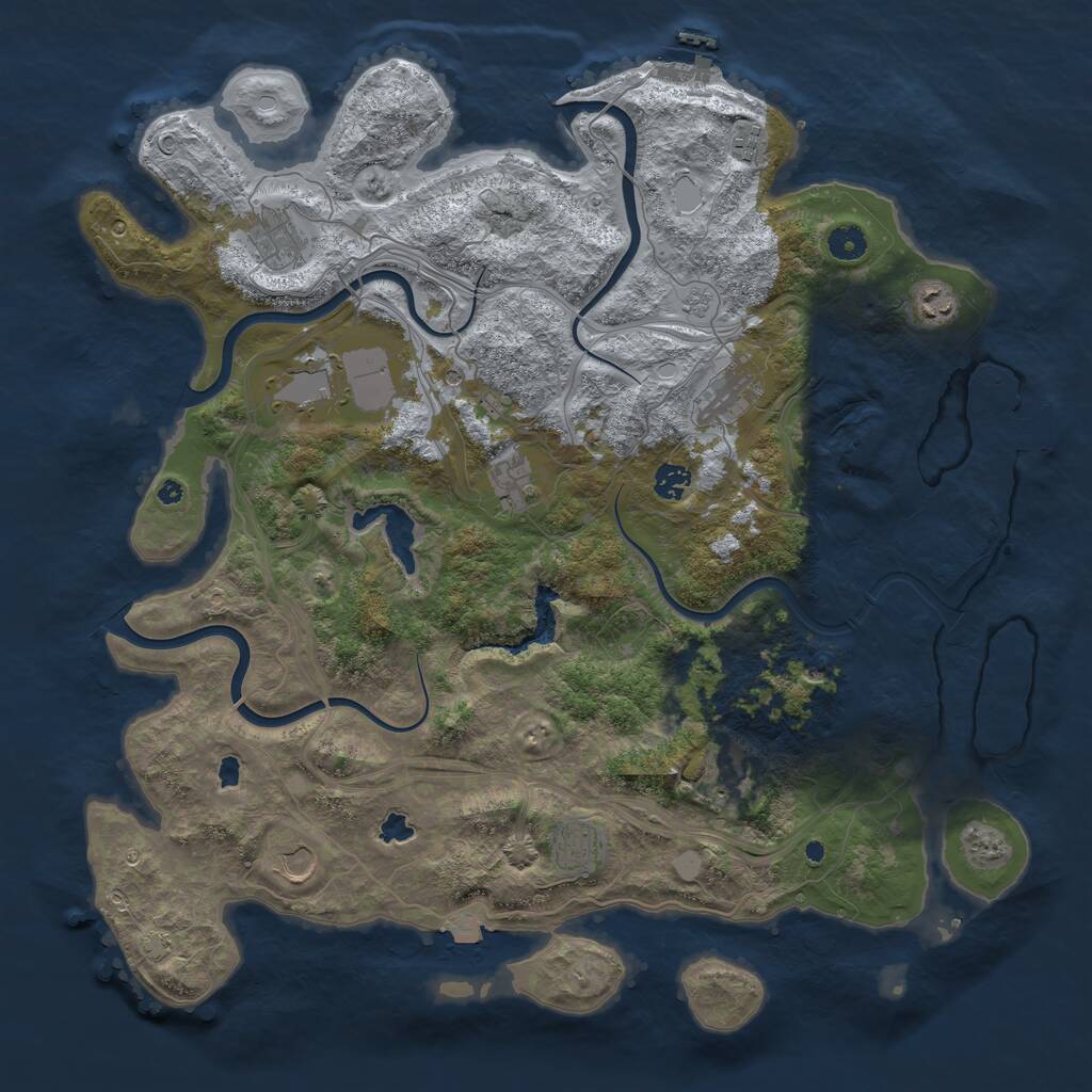 Rust Map: Procedural Map, Size: 4500, Seed: 1461418, 16 Monuments