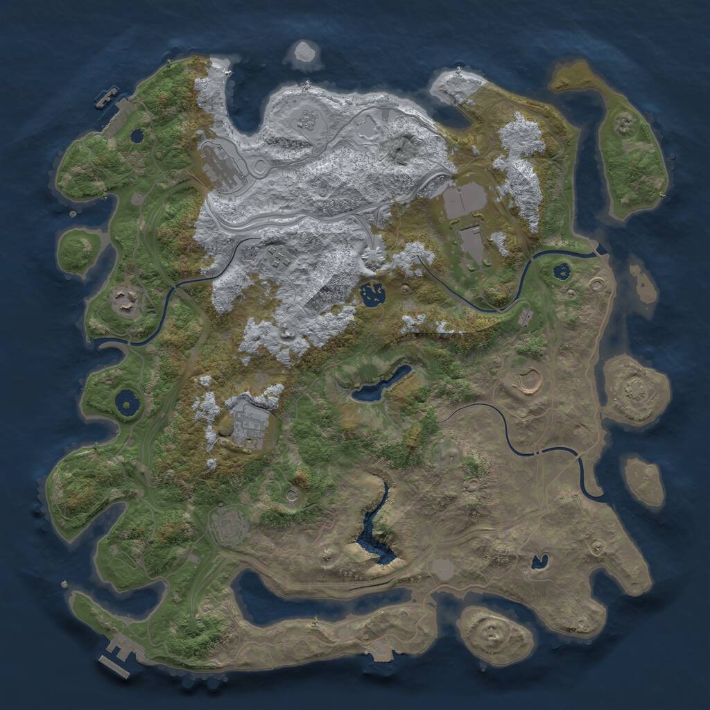 Rust Map: Procedural Map, Size: 4250, Seed: 4066937, 14 Monuments