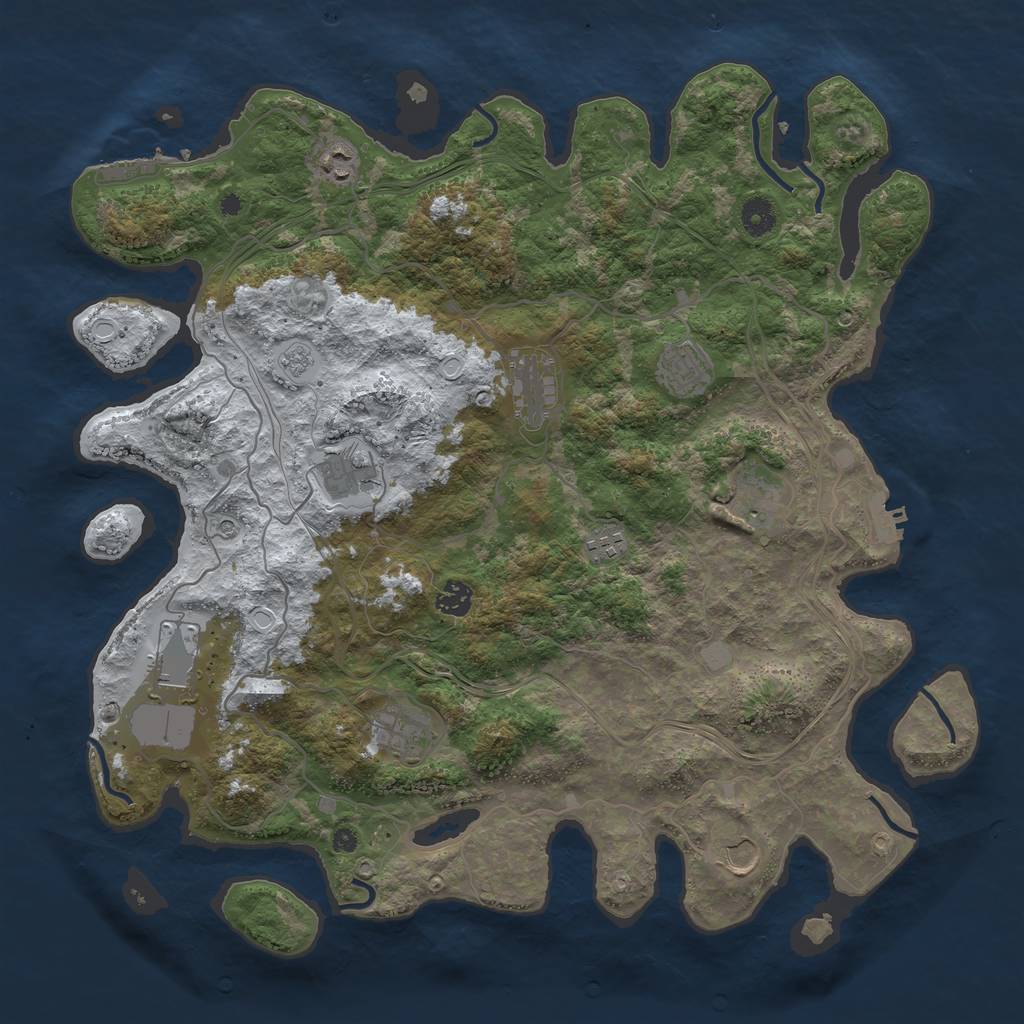 Rust Map: Procedural Map, Size: 4250, Seed: 4048605, 19 Monuments