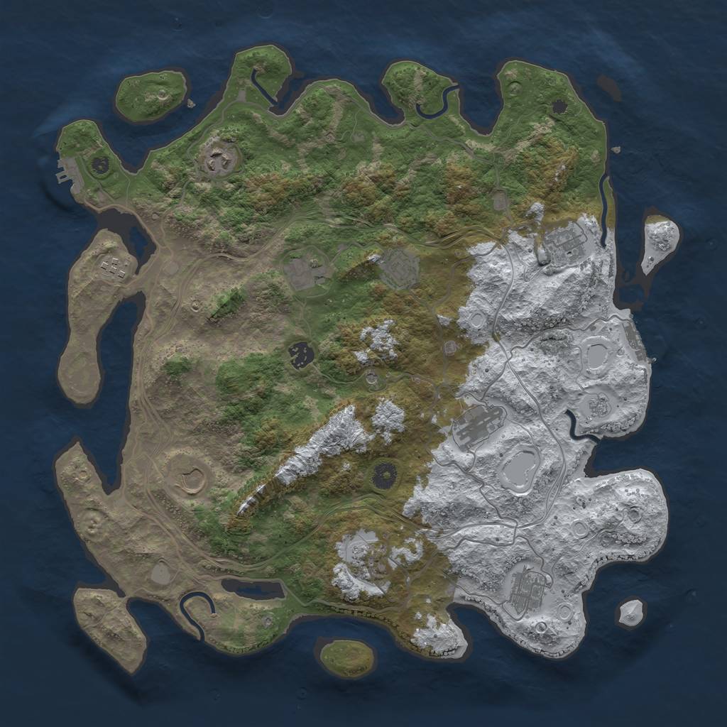 Rust Map: Procedural Map, Size: 4250, Seed: 1854233, 19 Monuments