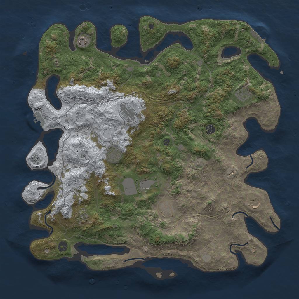 Rust Map: Procedural Map, Size: 4500, Seed: 5959450, 19 Monuments