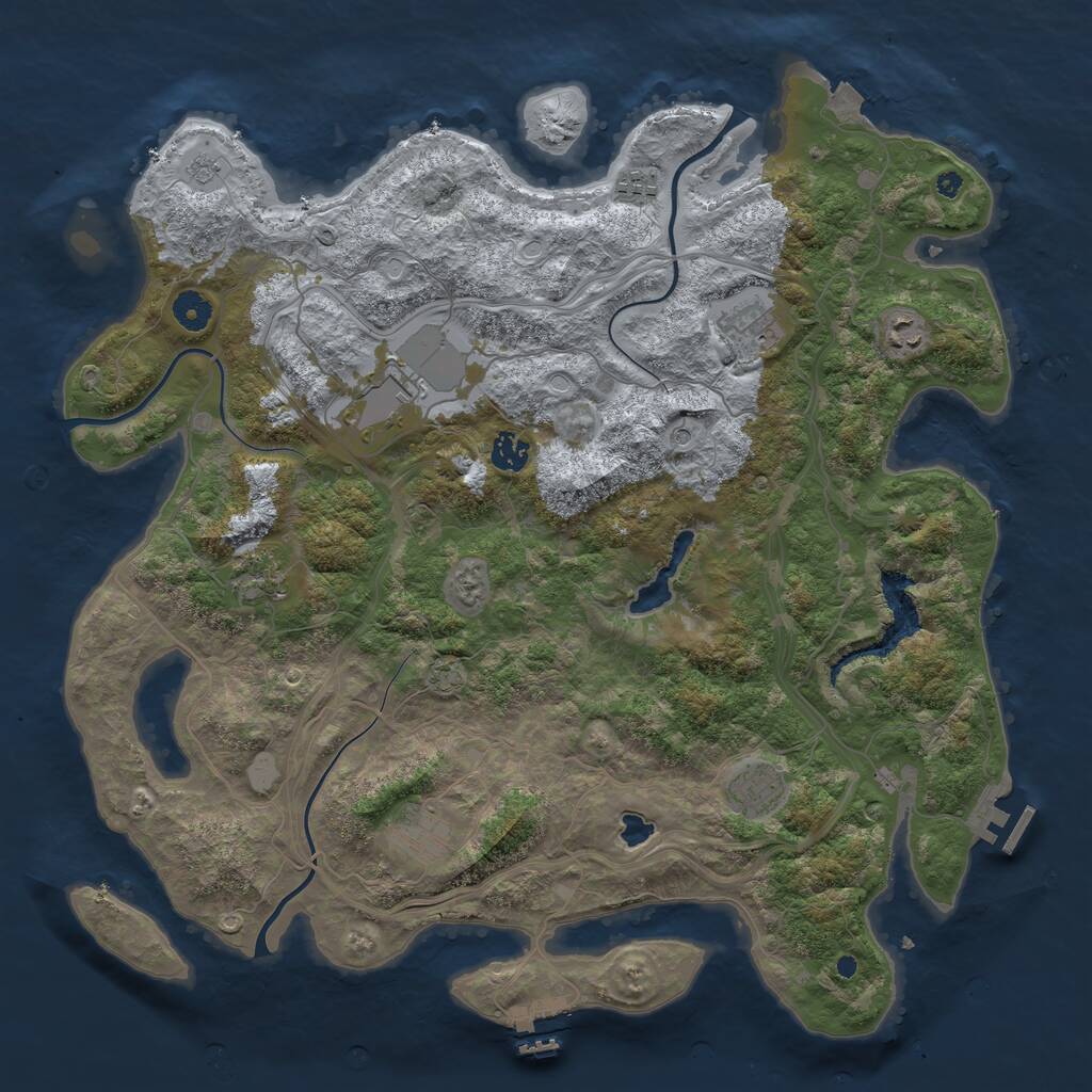 Rust Map: Procedural Map, Size: 4250, Seed: 1063597, 14 Monuments