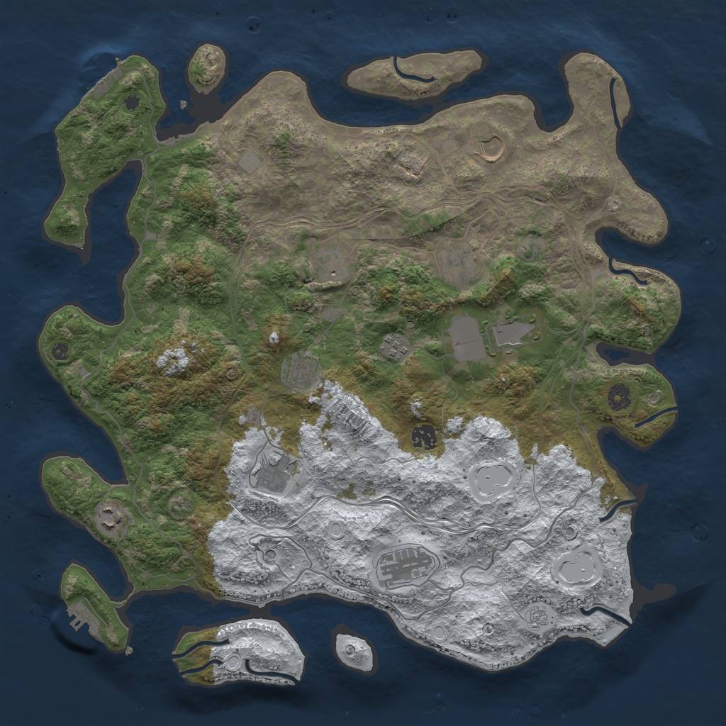 Rust Map: Procedural Map, Size: 4250, Seed: 1052067, 19 Monuments