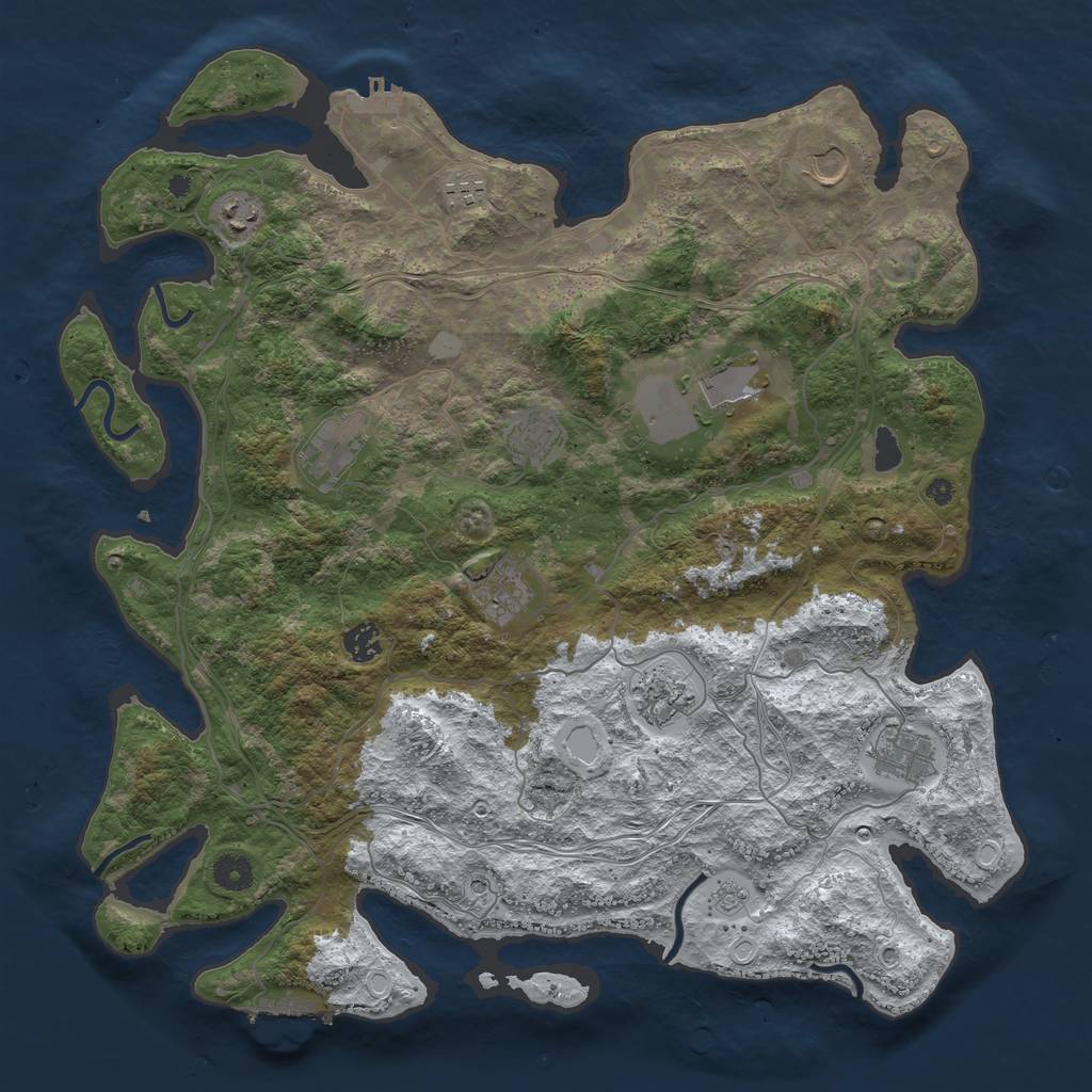 Rust Map: Procedural Map, Size: 4250, Seed: 2400316, 19 Monuments