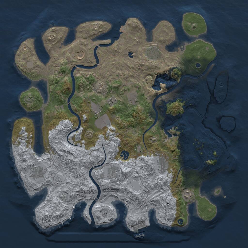 Rust Map: Procedural Map, Size: 4250, Seed: 6205670, 16 Monuments