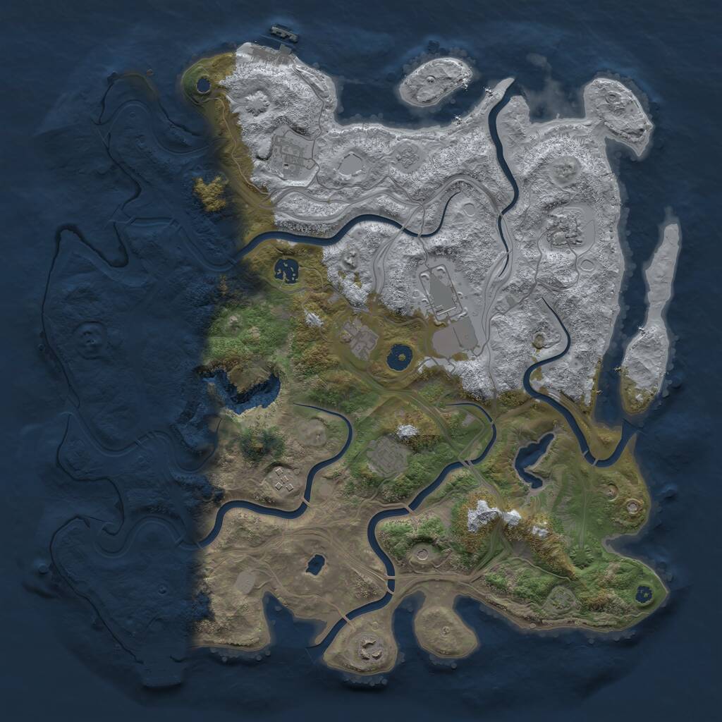 Rust Map: Procedural Map, Size: 4250, Seed: 4123931, 14 Monuments
