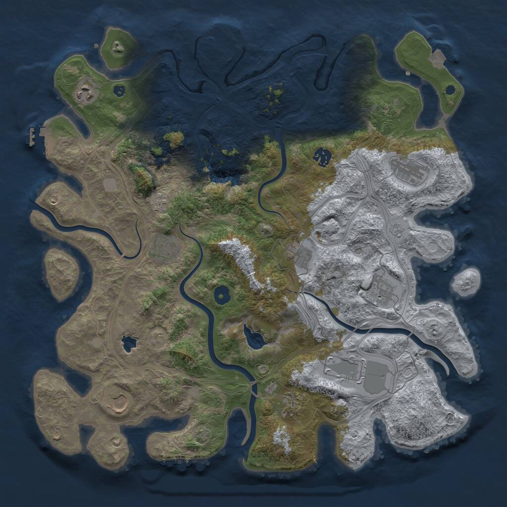 Rust Map: Procedural Map, Size: 4250, Seed: 4201721, 16 Monuments