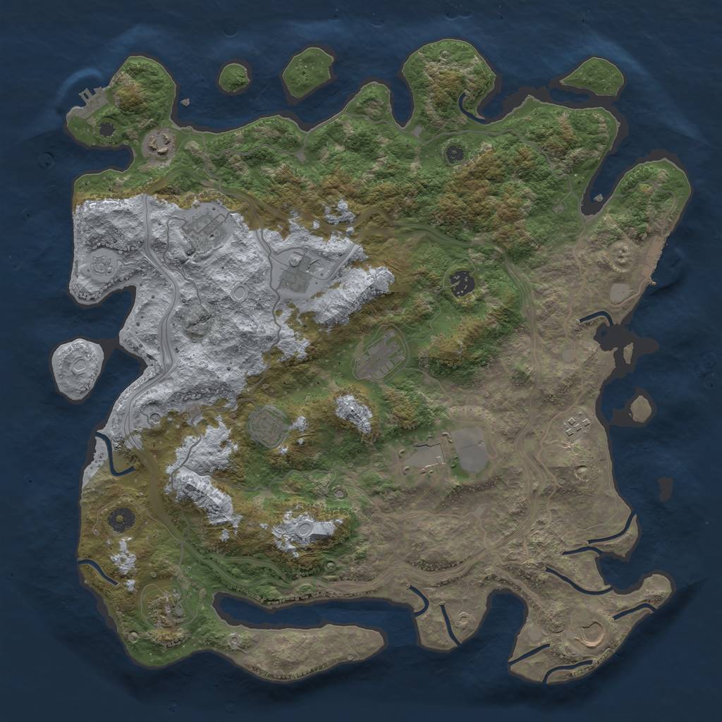 Rust Map: Procedural Map, Size: 4250, Seed: 5863921, 19 Monuments