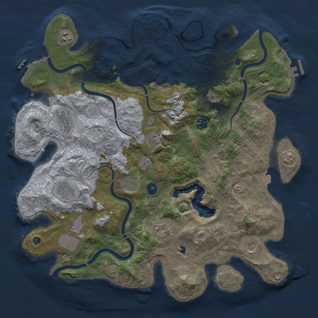 Rust Map: Procedural Map, Size: 4250, Seed: 6279444, 17 Monuments