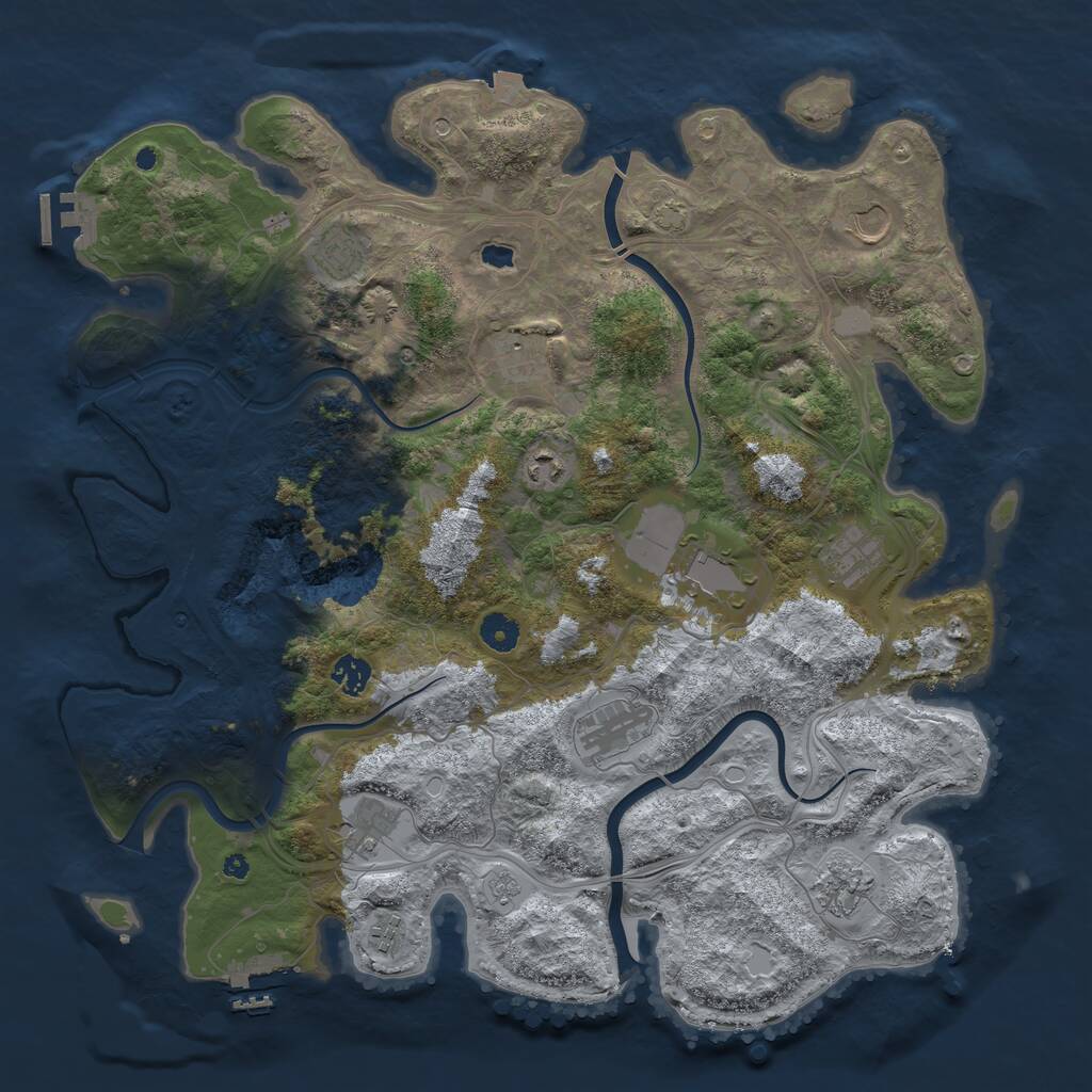 Rust Map: Procedural Map, Size: 4250, Seed: 689544, 17 Monuments
