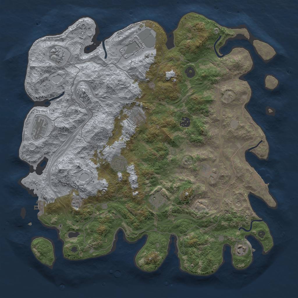 Rust Map: Procedural Map, Size: 4250, Seed: 5853589, 19 Monuments