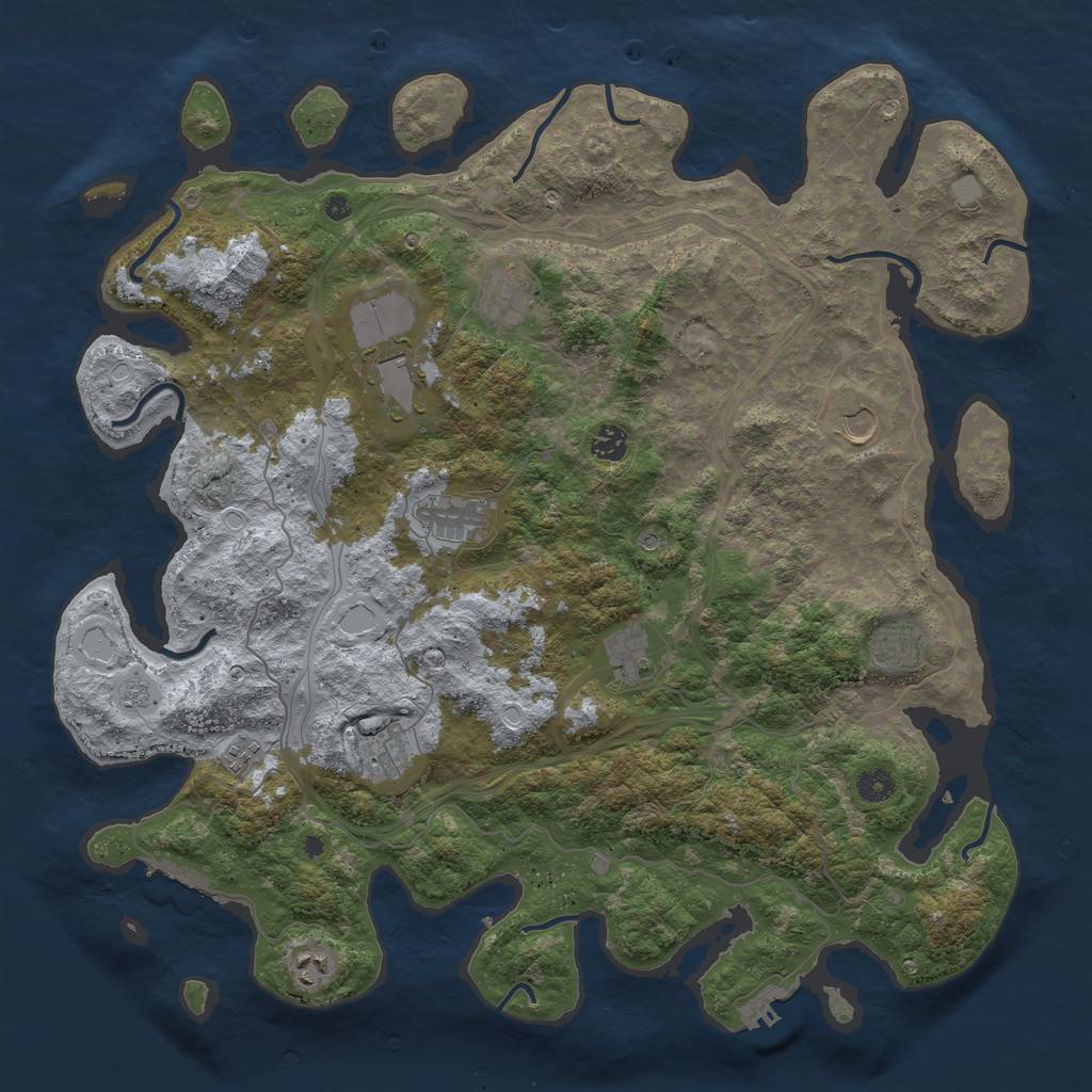 Rust Map: Procedural Map, Size: 4500, Seed: 2811664, 17 Monuments