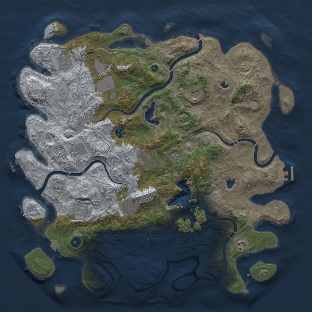 Rust Map: Procedural Map, Size: 4500, Seed: 6337420, 16 Monuments