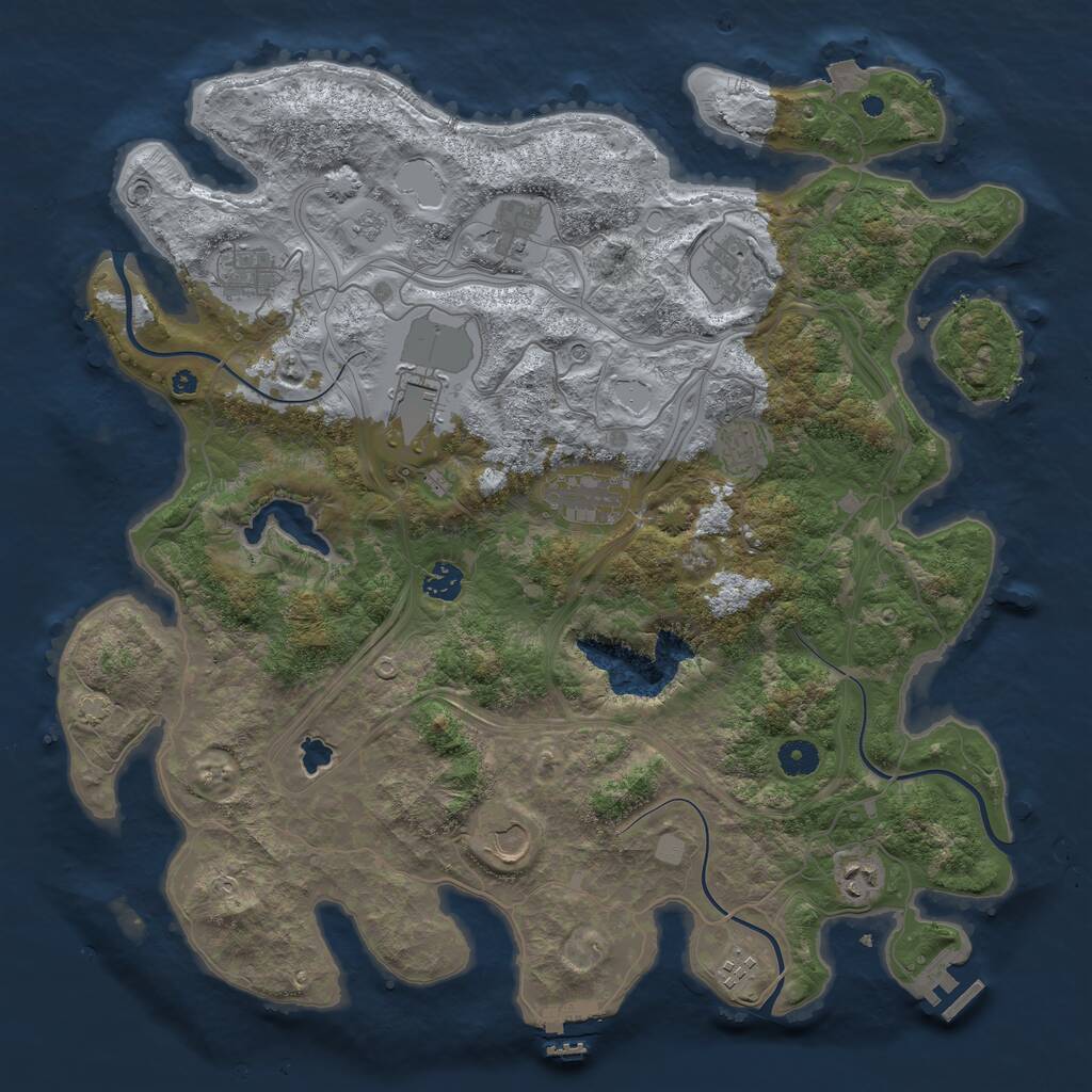 Rust Map: Procedural Map, Size: 4250, Seed: 2468327, 16 Monuments