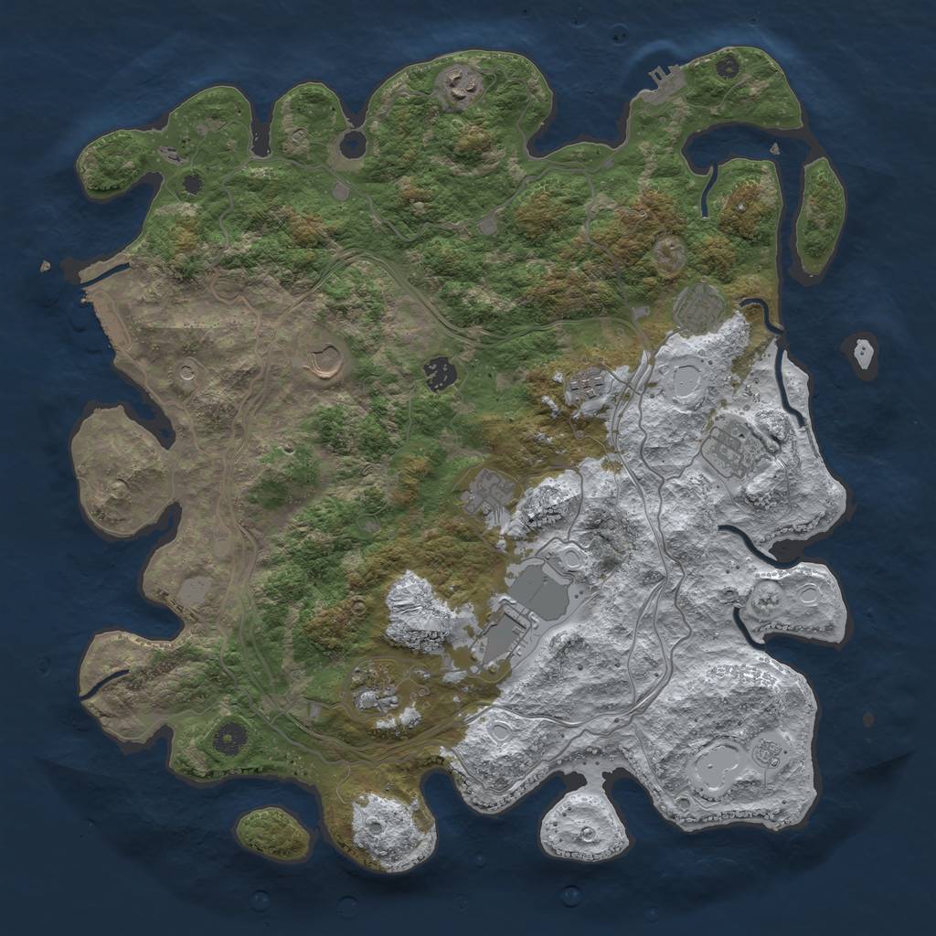 Rust Map: Procedural Map, Size: 4250, Seed: 4266801, 18 Monuments