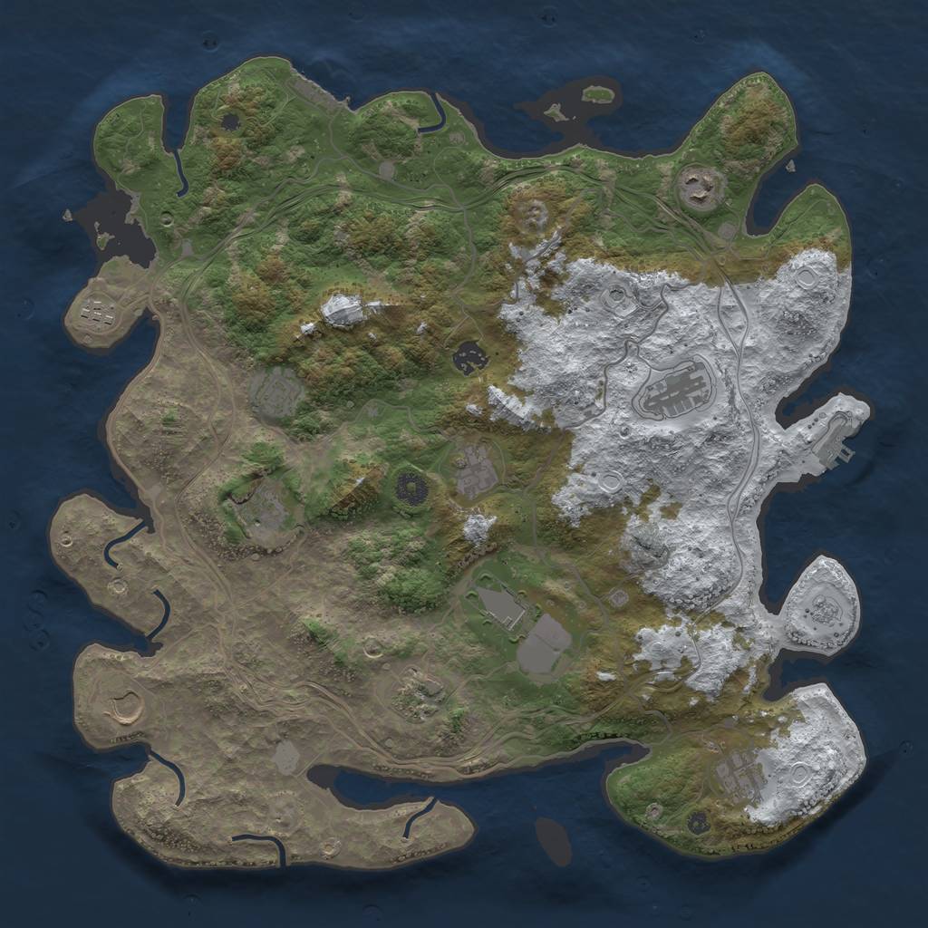 Rust Map: Procedural Map, Size: 4250, Seed: 2814452, 20 Monuments
