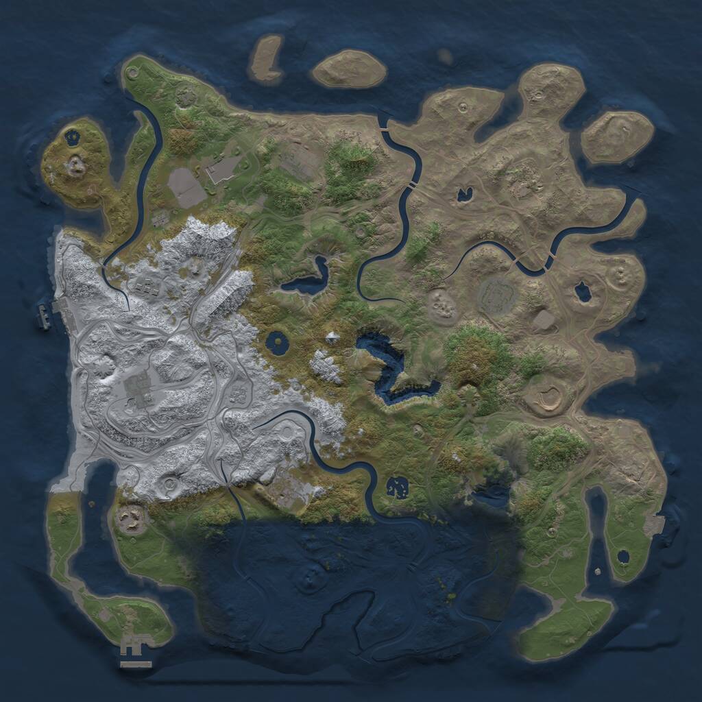Rust Map: Procedural Map, Size: 4500, Seed: 2761737, 16 Monuments