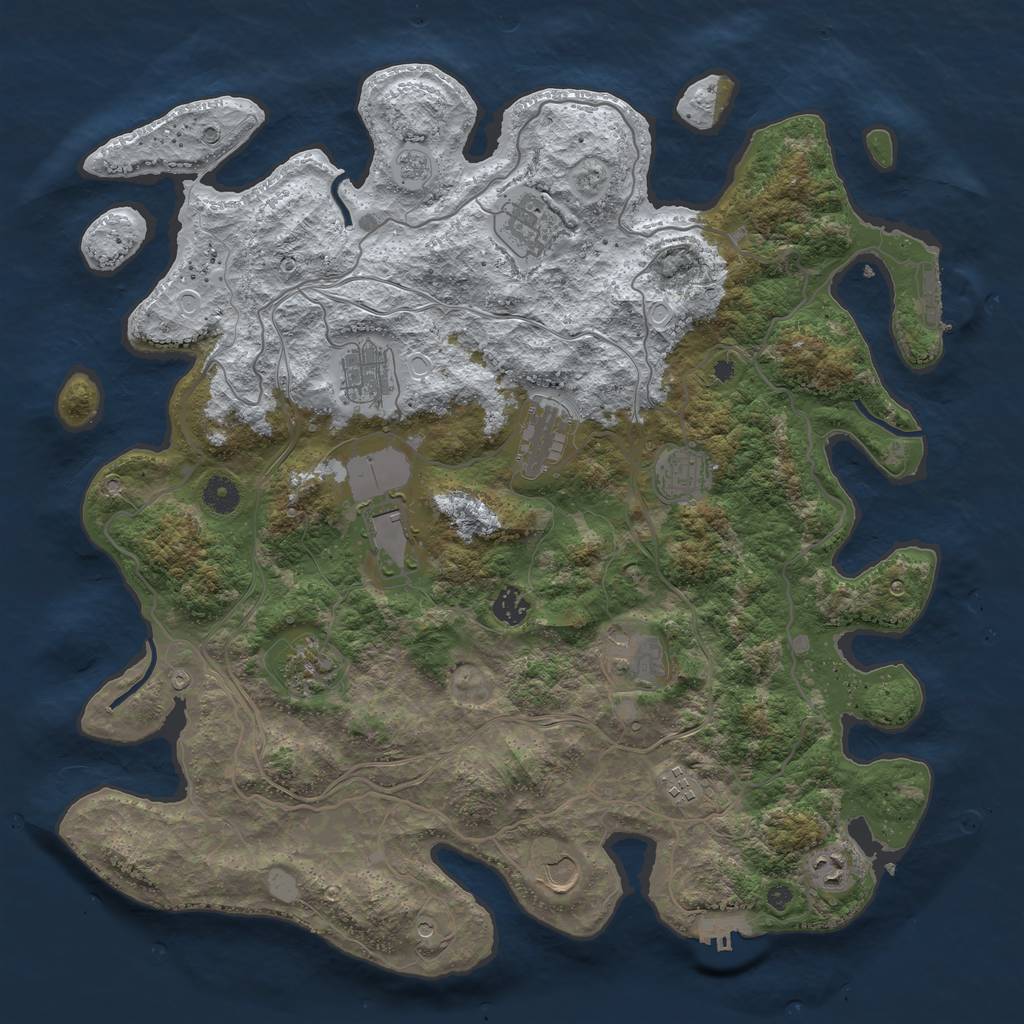 Rust Map: Procedural Map, Size: 4250, Seed: 3944472, 20 Monuments