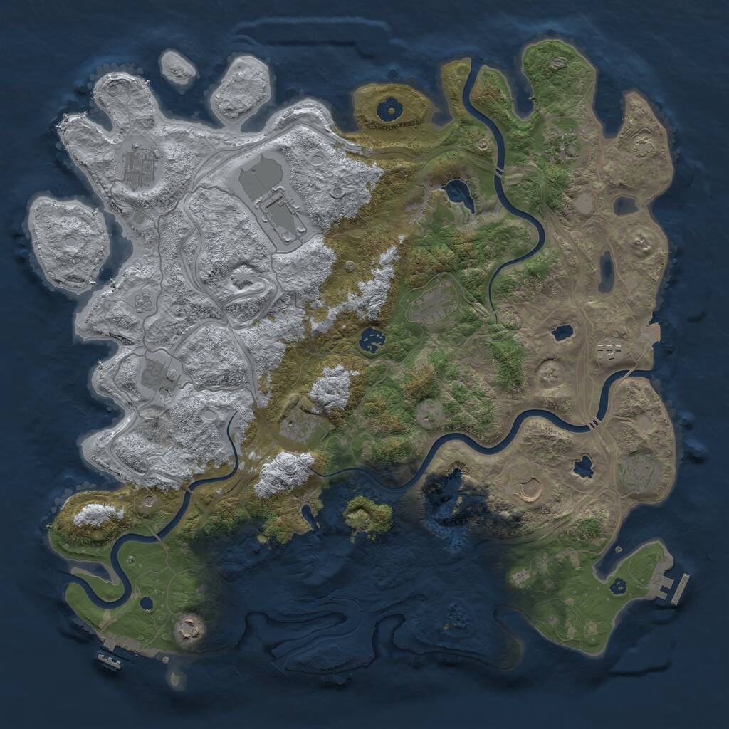 Rust Map: Procedural Map, Size: 4500, Seed: 1218588, 17 Monuments